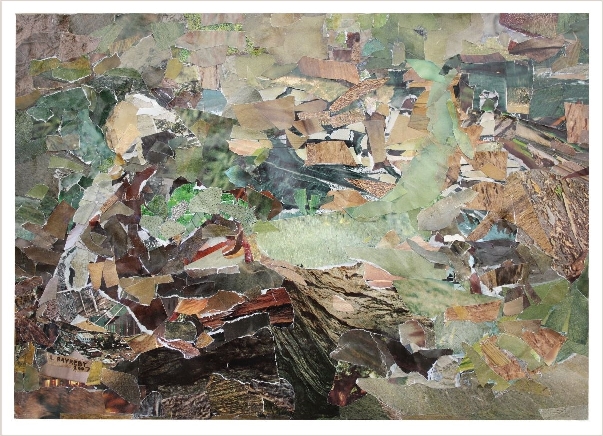 אישה בכיסא נוח - קולאז'